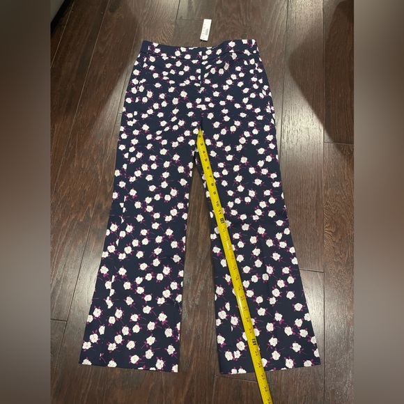 J. Crew Hayden Kickout Crop Blue Purple Floral Pants Size 4T NEW - Picture 3 of 11